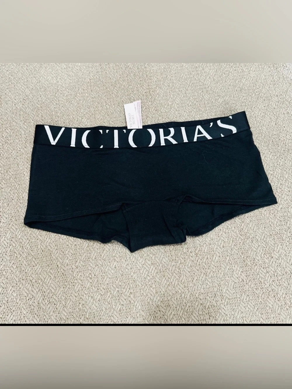 Victoria's Secret Light Pink & White Striped Boyshort Panty